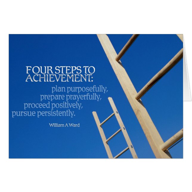 Pasos a la tarjeta de nota del saludo del logro (Anverso (Horizontal))