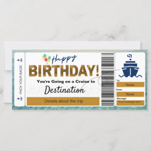 Pasos de crucero con pasaje de cumpleaños feliz