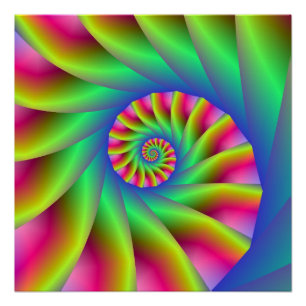 Pasos de espiral psicodélicos Poster perfecto