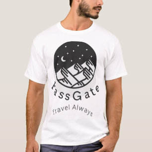 PassGate Travel - Camiseta de hombres blancos