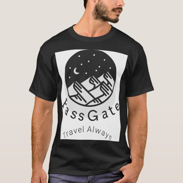 PassGate Travel: siempre camiseta de hombres negro (Anverso)