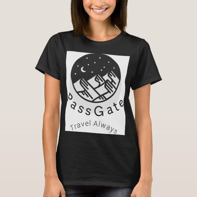 PassGate Travel: siempre camiseta negra de las muj (Anverso)