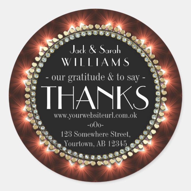 Passion Fire Chalkboard Gracias Pegatinas (Anverso)