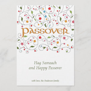 Passover feliz - tarjeta de felicitación plana