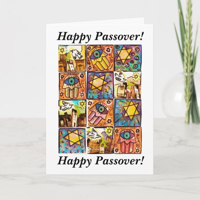 Passover feliz - tarjeta de la marfil de Israel de (Anverso)