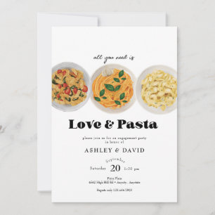 Pasta   Invitaciones de la Parte de compromiso