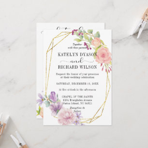 Pastas perfectas y elegantes flores Invitación a l