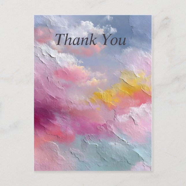 Pastel Arcoiris Resumen Paint Gracias Tarjeta (Anverso)
