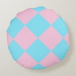 Pastel Azul Rosa Ajedaño Dango Almohada redonda