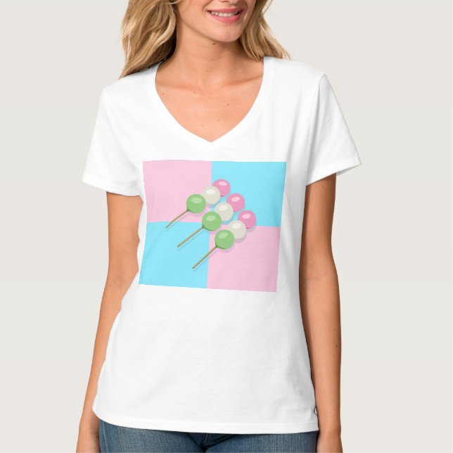 Pastel azul rosa con la camiseta Dango (Anverso)