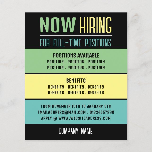Pastel Bloquea el Empleo Vacante Publicidad de Con (Frente)