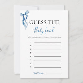 Pastel Blue Bow Adivinar La Tarjeta De Juego De Al