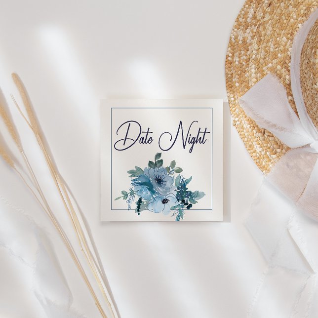 Pastel Blue Elegant Rosas Boda Tarjeta de noche (Subido por el creador)