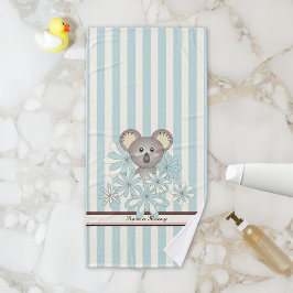 Pastel Blue Stripe Cute Baby Koala Kids