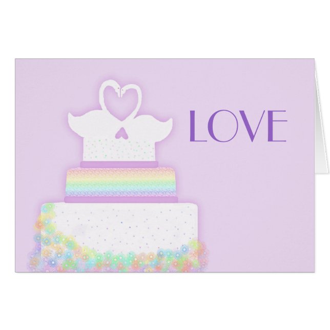 Pastel Boda Cake Swans (Anverso (Horizontal))