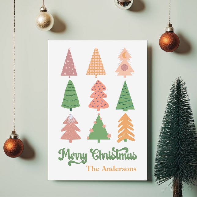 Pastel BOHO Cute Trees Feliz Navidad (Subido por el creador)