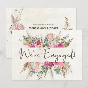 Pastel Boho Neutral Floral Elegante Compromiso