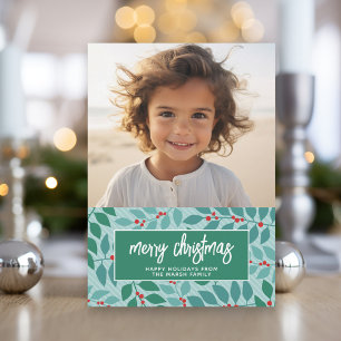 Pastel Botánico de Feliz Navidad - Foto