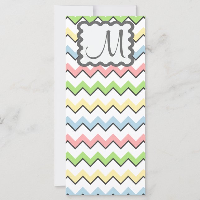 Pastel Chevron con un monograma de Shirley Taylor (Anverso)