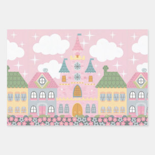 Pastel Cityscape Niños Envoltura Papel Set