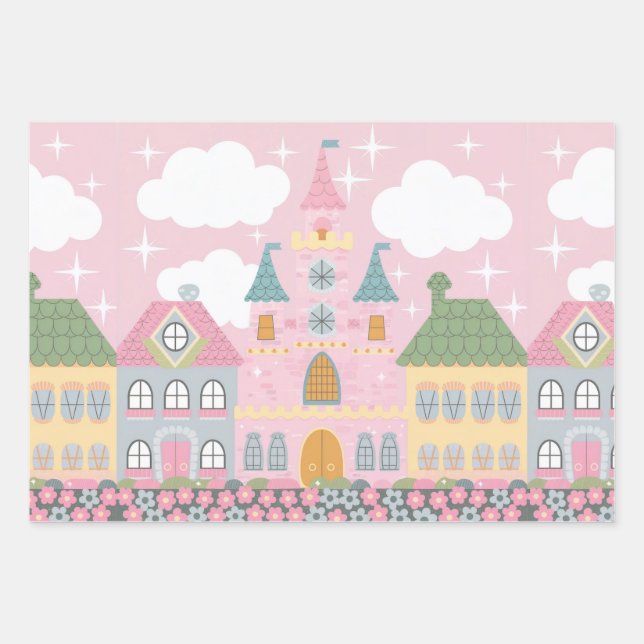 Pastel Cityscape Niños Envoltura Papel Set (Anverso 3)