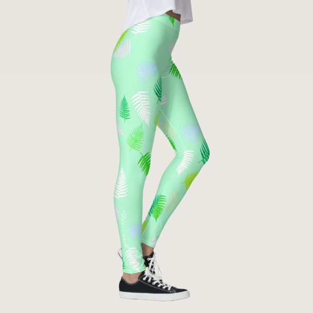 Pastel Colores Feliz Fern deja leggings (Derecha)