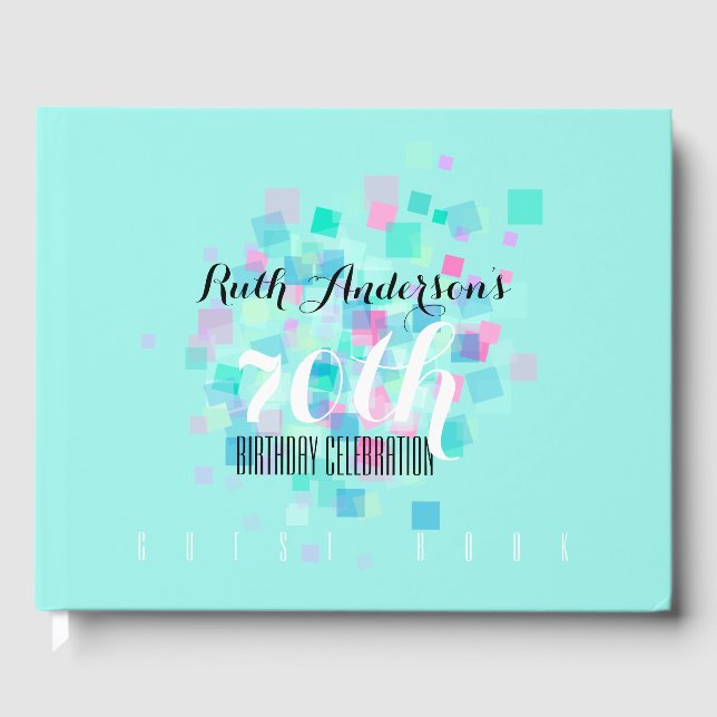 Pastel Colours Aqua 70º Libro de invitados de fies (Anverso)