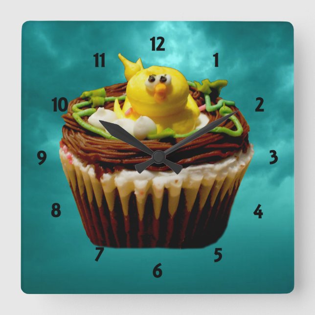 Pastel con reloj de pájaro (Anverso)