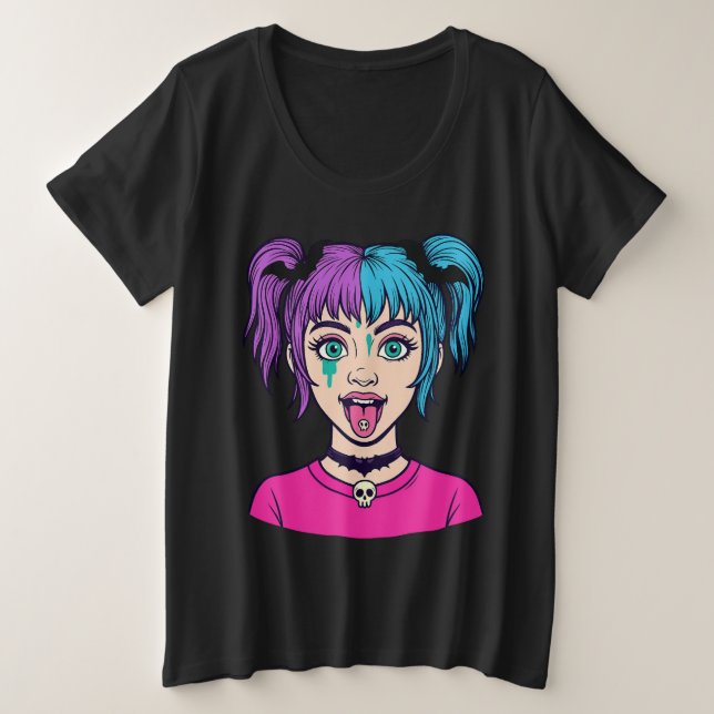 Pastel cute girl cartoon style T-Shirt (Anverso del diseño)