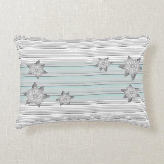 Pastel de almohada de acento con gris y Verde azul (Anverso)