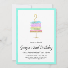Pastel de arcoiris | 2ª invitación de cumpleaños