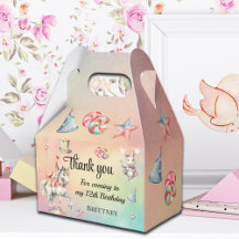 Pastel de arcoiris con animales 12ª Cajas de Favor