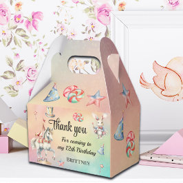 Pastel de arcoiris con animales 12ª Cajas de Favor