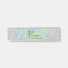 Pastel de arcoiris holográfico moderno - Placa de 