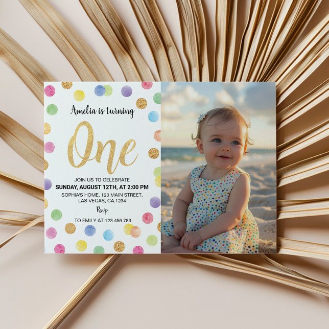 Pastel de arcoiris Invitación a foto de primer cum (Subido por el creador)