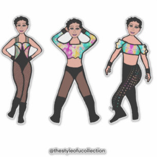 Pastel de bailarina con tres estilos y Pegatina ne