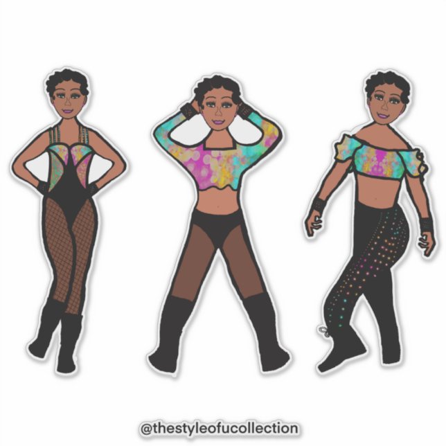 Pastel de bailarina con tres estilos y Pegatina ne (Anverso)