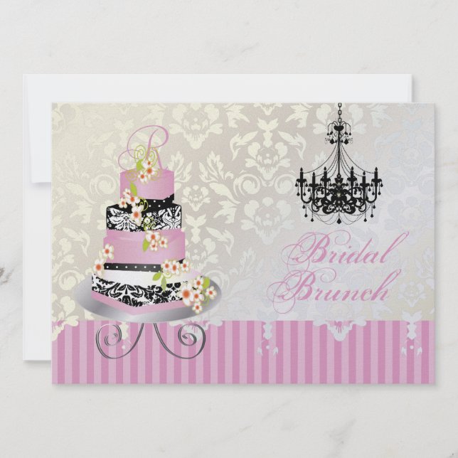 Pastel de boda monograma PixDezines/rosado (Anverso)