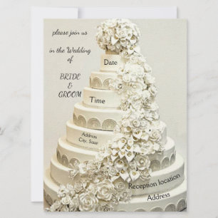 “Pastel de Boda Ornamentado” Invitación de Boda