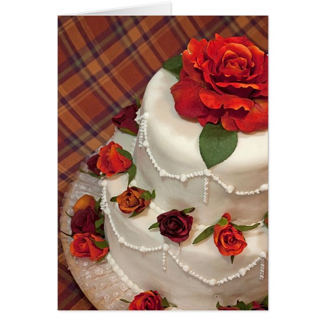 Pastel de bodas rojo y blanco (Frente)