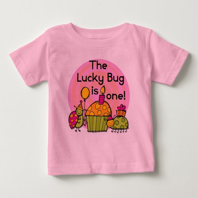 Pastel de bug de suerte camisetas de cumpleaños y  (Anverso)