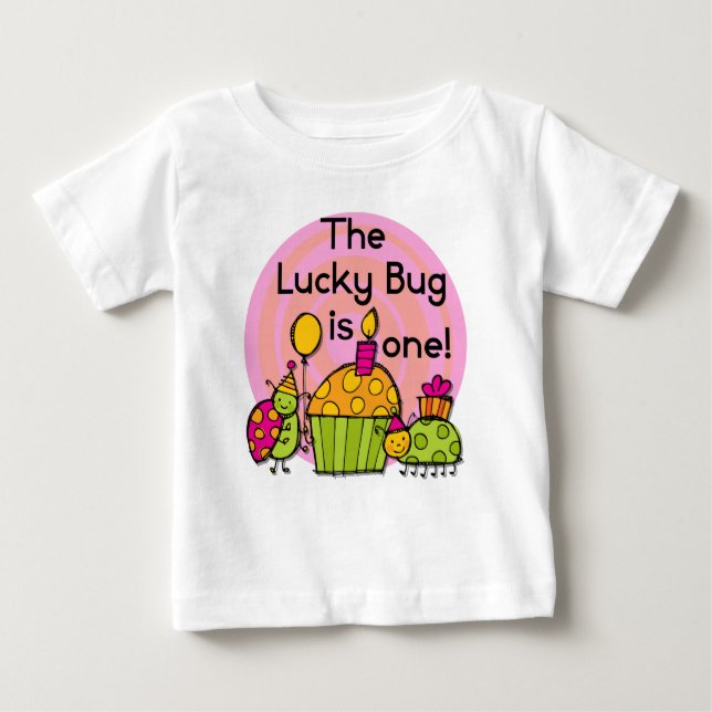 Pastel de bug de suerte camisetas de cumpleaños y  (Anverso)