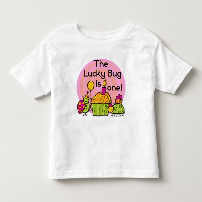 Pastel de bug de suerte camisetas de cumpleaños y  (Anverso)