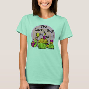Pastel de bug de suerte camisetas de cumpleaños y