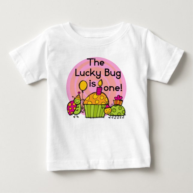 Pastel de bug de suerte camisetas de cumpleaños y  (Anverso)