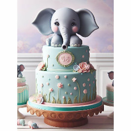 PASTEL DE CAPAS DE ELEFANTES PEQUEÑOS ADORABLES