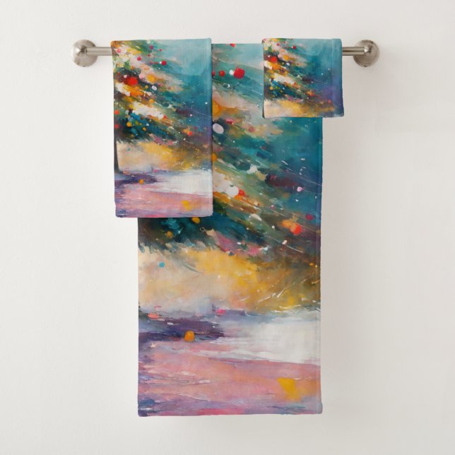 Pastel de chispas, arte del árbol de Navidad (In situ)