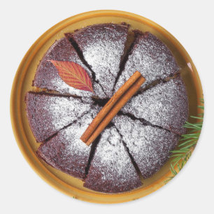 Pastel de chocolate con Pegatinas de azúcar en pol
