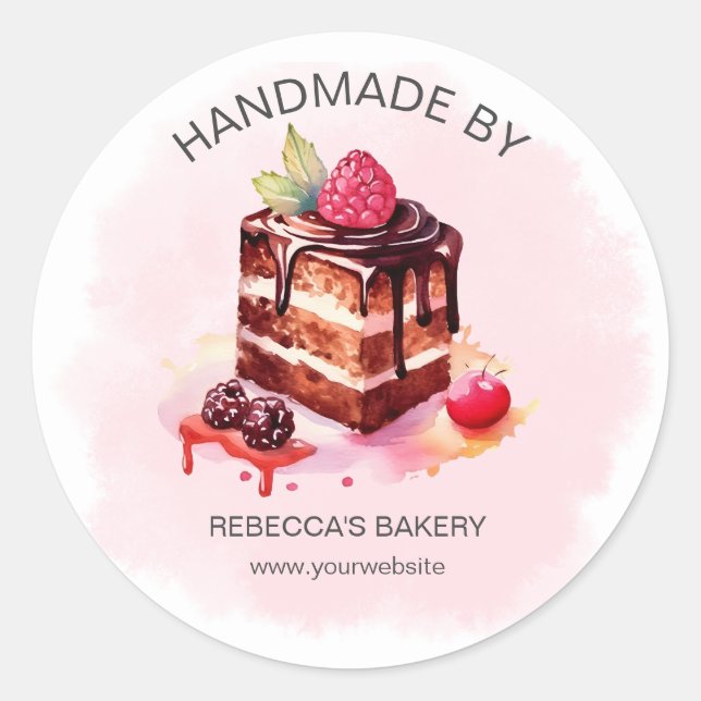 Pastel de chocolate hecho a mano con Pegatina de a (Anverso)