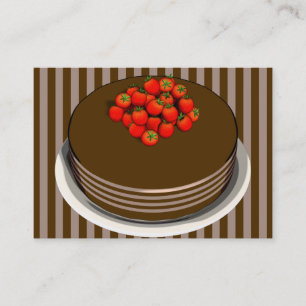 Pastel de chocolate y tarjetas de visita de Berrie